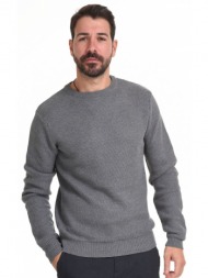 smart fashion ανδρική πλεχτή μπλούζα σκ. γκρι 44-206-012-010-m