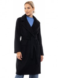 biston fashion γυναικείο μακρύ παλτό μαυρο 46-101-008-010-s