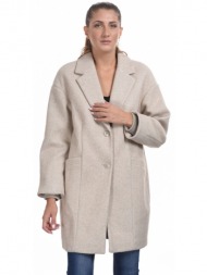 splendid fashion γυναικείο μακρύ παλτό μπεζ 44-101-074-016-s