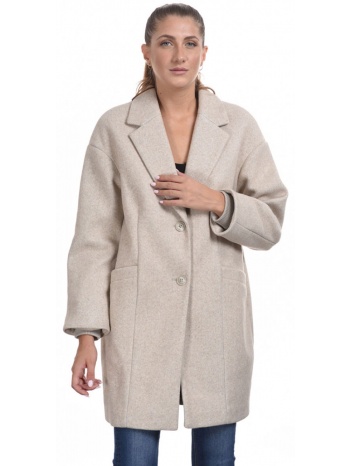 splendid fashion γυναικείο μακρύ παλτό μπεζ 44-101-074-016-s σε προσφορά