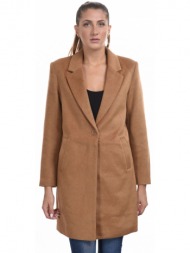 splendid fashion γυναικείο μακρύ παλτό καμηλο 44-101-027-010-s