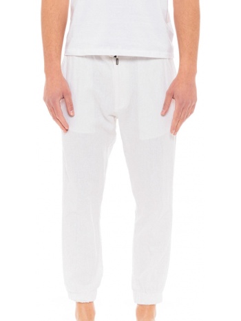 biston fashion ανδρικό λινό chinos παντελόνι λευκο σε προσφορά