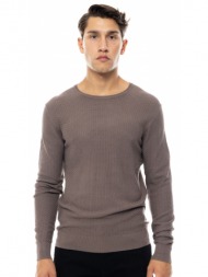 smart fashion ανδρική πλεκτή μπλούζα με στρογγυλό λαιμό πουρο 48-206-047-010-m