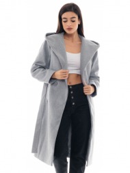 biston fashion γυναικείο μακρύ παλτό σκ. γκρι 48-101-064-010-s