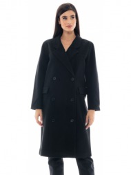 splendid fashion γυναικείο μακρύ παλτό μαυρο 48-101-014-010-s