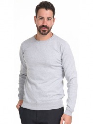 smart fashion ανδρική πλεχτή μπλούζα αν. γκρι 44-206-024-010-m