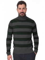 smart fashion ανδρική πλεχτή μπλούζα πρασινο 44-206-021-015-m