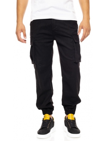 biston fashion ανδρικό cargo παντελόνι μαυρο