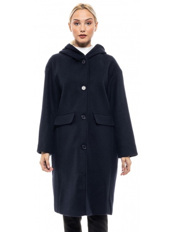 biston fashion γυναικείο μακρύ παλτό navy 46-101-037-022-s σε προσφορά