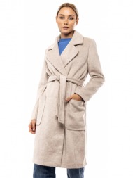 biston fashion γυναικείο μακρύ παλτό μπεζ 46-101-008-010-s