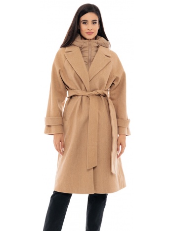 biston fashion γυναικείο μακρύ παλτό μπεζ 48-101-100-010-s σε προσφορά