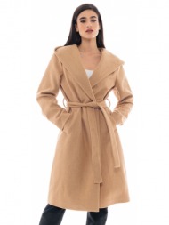 biston fashion γυναικείο μακρύ παλτό μπεζ 48-101-064-010-s