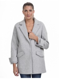 biston fashion γυναικείο ντεμί παλτό αν. γκρι 44-101-049-016-s