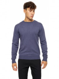 biston fashion ανδρική πλεκτή μπλούζα με στρόγγυλο λαιμό indigo 50-206-016-010-m