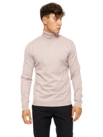 biston fashion ανδρική πλεκτή μπλούζα με όρθιο γιακά μπεζ