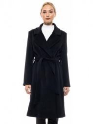 splendid fashion γυναικείο μακρύ παλτό μαυρο 46-101-009c-010-l