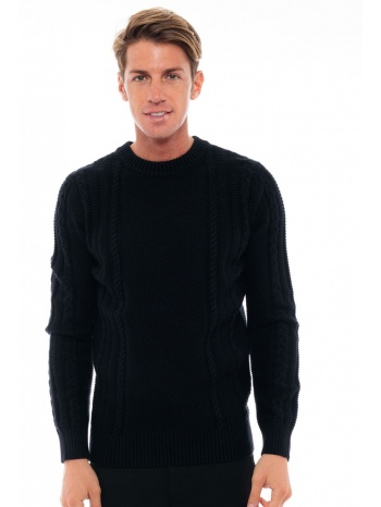 biston fashion ανδρική πλεκτή μπλούζα με στρογγυλό λαιμό σε προσφορά