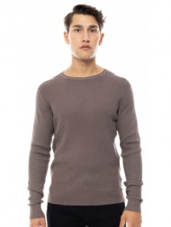 smart fashion ανδρική πλεκτή μπλούζα με στρογγυλό λαιμό πουρο 48-206-046-010-m