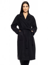 biston fashion γυναικείο μακρύ παλτό μαυρο 50-101-042-010-s