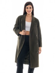 splendid fashion γυναικείο μακρύ παλτό πρασινο 48-101-014-010-s