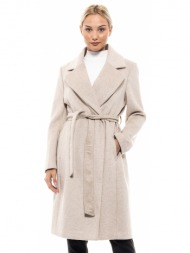 splendid fashion γυναικείο μακρύ παλτό μπεζ 46-101-009c-010-l