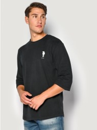 ανδρικη μπλουζα brokers loose fit μαυρη με σχεδια μαυρο 23517-204-751-black