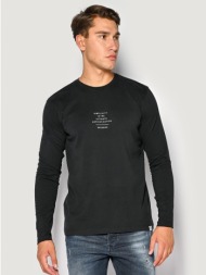 ανδρικη μακρυμανικη μπλουζα brokers με σχεδιο black μαυρο 23517-502-751-black