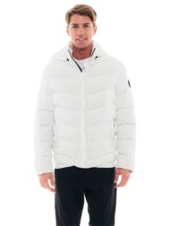 biston fashion ανδρικό κοντό μπουφάν λευκο 48-201-061c-010-xl