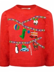 energiers μπλούζα βαμβακερή με χριστουγεννιάτικο μοτίβο κοκκινο 12-120180-5