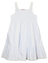 energiers παιδικό φόρεμα με σφηγγοφολιά για κορίτσι λευκο 16-224218-7