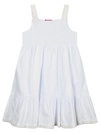energiers παιδικό φόρεμα με σφηγγοφολιά για κορίτσι λευκο