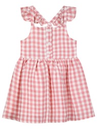 energiers παιδικό αμάνικιο καρό φόρεμα για κορίτσι ροζ 15-224302-7