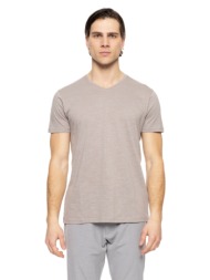 smart fashion mens v-neck t-shirt γκρι 51-206-033-010-s