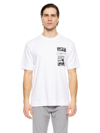 biston fashion ανδρικό t-shirt λευκο 51-206-048-020-s