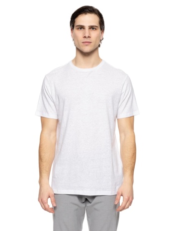 smart fashion ανδρικό πλεκτό t-shirt λευκο 51-206-056-010-s