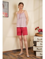 vamp καλοκαιρινή πυτζάμα βερμούδα με κουμπάκια