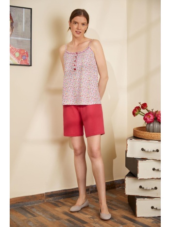 vamp καλοκαιρινή πυτζάμα βερμούδα με κουμπάκια