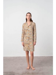 vamp εμπριμέ κουμπωτό νυχτικό