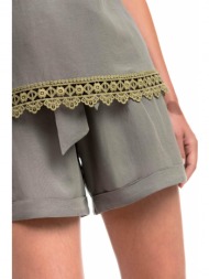 vamp ψηλόμεσο σορτς από λινή σύνθεση