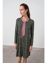 vamp εμπριμέ νυχτικό με μακρύ μανίκι