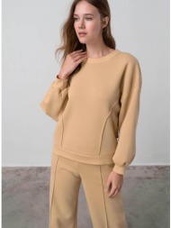 vamp μονόχρωμη μπλούζα με μακρύ μανίκι