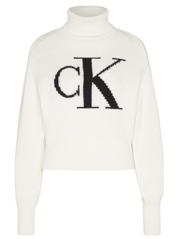 γυναικείο ζιβάγκο πουλόβερ εκρού calvin klein lv047d349g-101 σε προσφορά