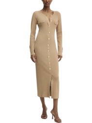 γυναικείο μακρυμάνικο φόρεμα μπεζ karl lagerfeld a3w13038-1lg nougat