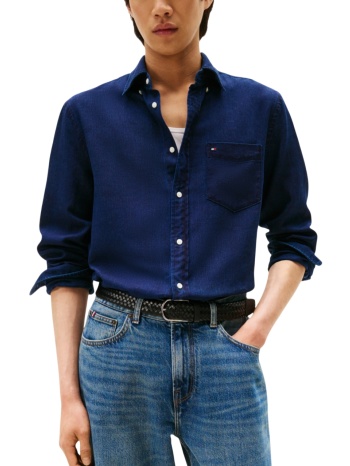 ανδρικό πουκάμισο navy μπλε tommy hilfiger mw0mw40499-0gy