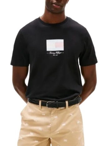 ανδρικό t-shirt μαύρο tommy hilfiger mw0mw39349-bds