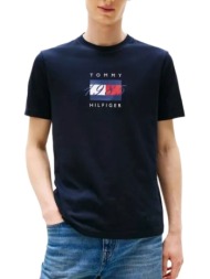 ανδρικό t-shirt navy μπλε tommy hilfiger mw0mw41338-dw5