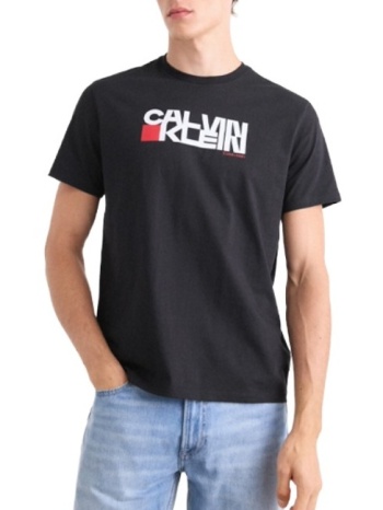 ανδρικό t-shirt μαύρο calvin klein lv04rd814g-ub1