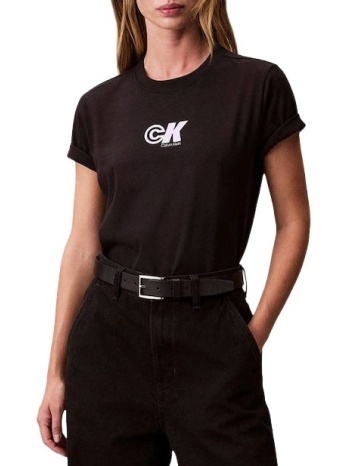 γυναικείο t-shirt μαύρο calvin klein lv047c839g-ub1
