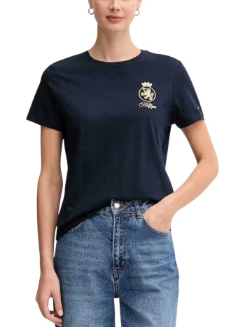 γυναικείο th crest t-shirt navy μπλε tommy hilfiger σε προσφορά