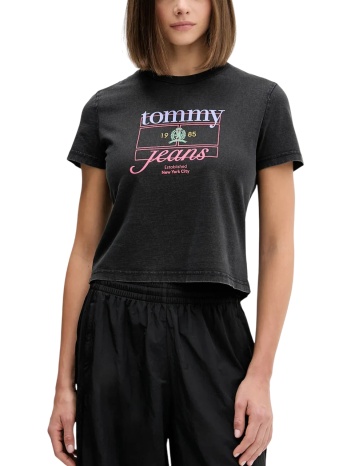 γυναικείο t-shirt μαύρο tommy jeans dw0dw21533-bds